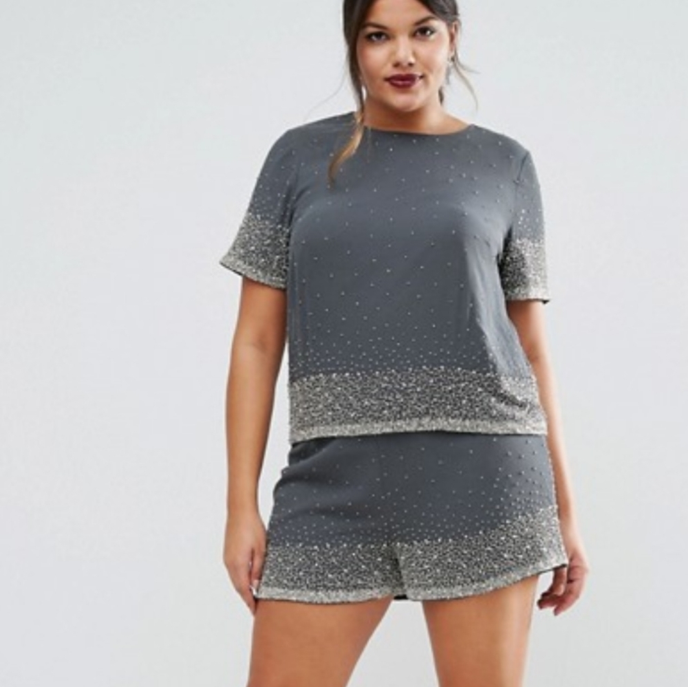 ASOS Curve Embellished Short Set